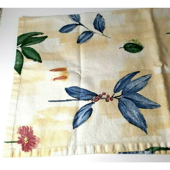 Window Top Treatment Yellow Watercolor Flowers Berries Spring Small Tablecloth - Picture 6 of 10